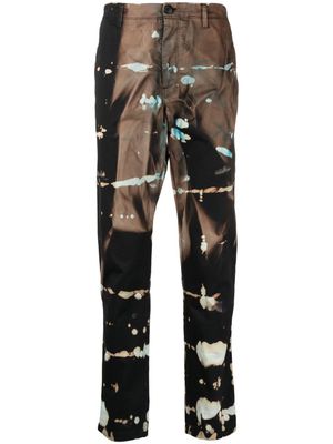 Stain Shade pantalon droit à motif tie dye - Noir