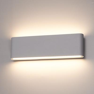 Dallas XL LED Wandlamp Grijs - 24 Watt 1350lm - IP54 Waterdicht - 3000K Warm Wit - Dimbaar - Binnen en buitenlamp - Up & Down light - Modern