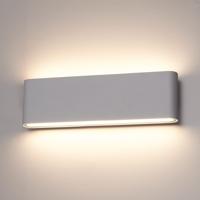 Dallas XL LED Wandlamp Grijs - 24 Watt 1350lm - IP54 Waterdicht - 3000K Warm Wit - Dimbaar - Binnen en buitenlamp - Up & Down light - Modern