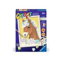 Ravensburger creart schilderen op nummer - paard met bloemen
