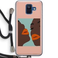 Orange lips: Samsung Galaxy A6 (2018) Transparant Hoesje met koord