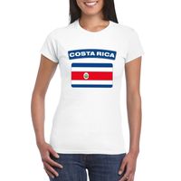 T-shirt met Costa Ricaanse vlag wit dames - thumbnail