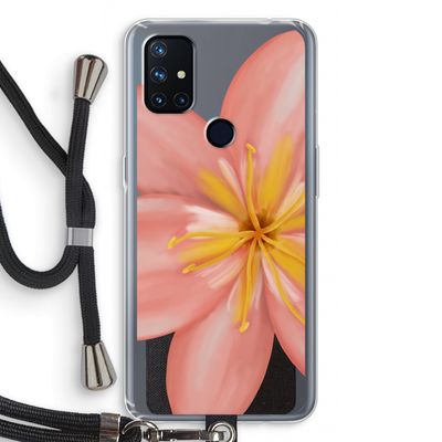 Pink Ellila Flower: OnePlus Nord N10 5G Transparant Hoesje met koord