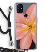 Pink Ellila Flower: OnePlus Nord N10 5G Transparant Hoesje met koord