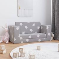 Kinderslaapbank 2-zits met sterren zacht pluche lichtgrijs Kinderslaapbank 2-zits met sterren zacht pluche lichtgrijs