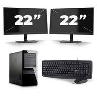 HP Pavilion 7000 Micro Tower - Intel Core i7-2e Generatie - 16GB RAM - 256GB SSD - Windows 10 + 2x 22 inch Monitor