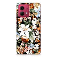 TPU Case voor Motorola Moto G84 Dark Flowers - thumbnail