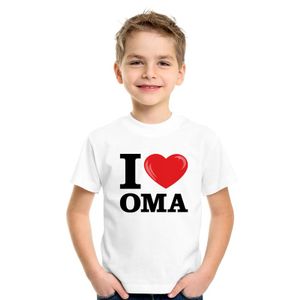 Wit I love Oma t-shirt kinderen XL (158-164)  -