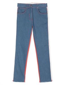 Stella McCartney Kids jean à bandes monogrammées - Bleu