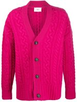 AMI Paris cardigan en maille torsadée à effet d'épaules descendues - Rose - thumbnail