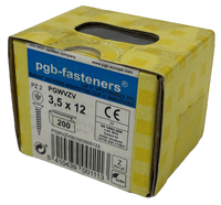 pgb-Europe PGB-FASTENERS | Spaanplaatschroef VK-Z Ø 3,5x12 Zn | 200 st - PGWVZV001003500123