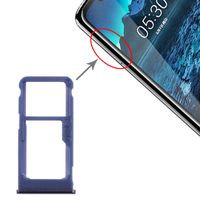 SIM-kaartlade + SIM-kaartlade / Micro SD-kaartlade voor Nokia 5.1 Plus / X5 TA-1102 TA-1105 TA-1108 TA-1109 TA-1112 TA-1120 TA-1199(Blauw)