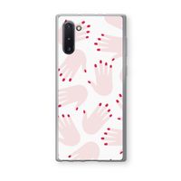 Hands pink: Samsung Galaxy Note 10 Transparant Hoesje
