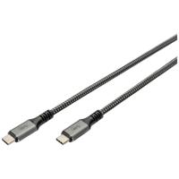 Digitus USB-C-kabel USB 4.0 USB-C stekker 3.00 m Zwart Afscherming gevlochten, Afgeschermd, Scheurbestendig, Rond, 8K UHD DB-300443-030-S - thumbnail