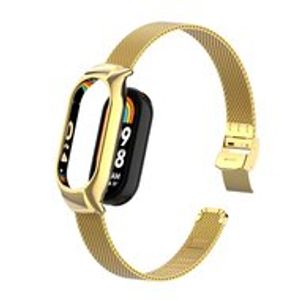 Milanese bandje met case - Goud - Xiaomi Smart band 8