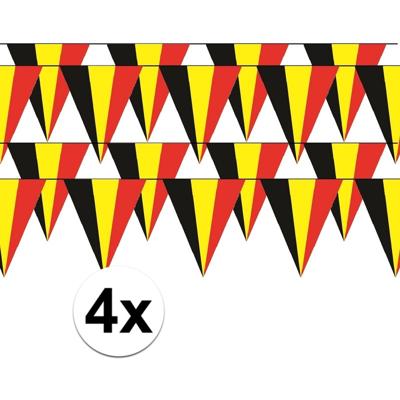 Belgie vlaggenlijn - 4x - slinger - landen - 5 meter - puntvlaggetjes - plastic