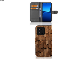 Book Style Case voor Xiaomi 13 Wooden Cubes - thumbnail