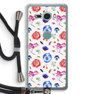 Bloemetjes: Sony Xperia XZ2 Compact Transparant Hoesje met koord