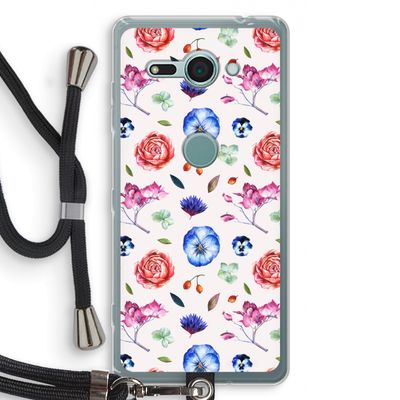 Bloemetjes: Sony Xperia XZ2 Compact Transparant Hoesje met koord