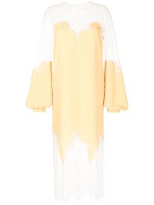 Costarellos robe à empiècements transparents - Jaune