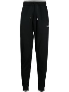 BOSS pantalon de jogging en coton à logo brodé - Noir