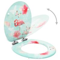 The Living Store Toiletbril - Flamingo - MDF - Soft-Close - Verstelbare Scharnieren - thumbnail