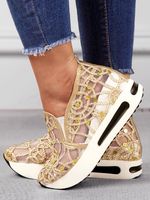 Fashion Sequin Breathable Mesh Slip On Platform Sneakers - thumbnail