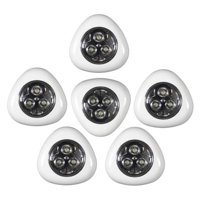 LED Druklampjes set van 6x - wit - touch - zelfklevend