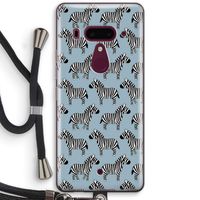 Zebra: HTC U12+ Transparant Hoesje met koord