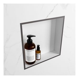 Wandnis Solid Surface Easy | In- en opbouw | 30x30x8 cm | 1 vak | DarkGrey/Talc