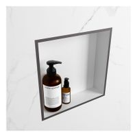 Wandnis Solid Surface Easy | In- en opbouw | 30x30x8 cm | 1 vak | DarkGrey/Talc