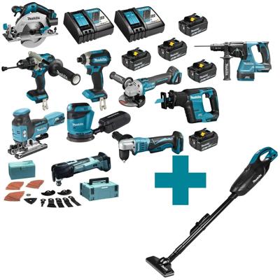 Makita DLX1012TJ1 Accu Combiset 10-delig 18V 5.0Ah in Mbox