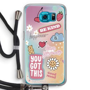 Positivity: Samsung Galaxy S6 Transparant Hoesje met koord