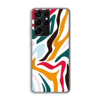 Colored Zebra: Samsung Galaxy S21 Ultra Transparant Hoesje
