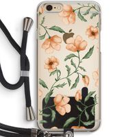 Peachy flowers: iPhone 6 / 6S Transparant Hoesje met koord
