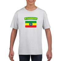 T-shirt met Ethiopische vlag wit kinderen - thumbnail