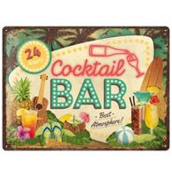 Cocktail Bar Best Atmosphere Retro Metalen Bord 30 x 40 cm - thumbnail
