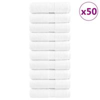 VidaXL Premium washandjes solund 50 stuks 30x30 cm 600 g/m² wit
