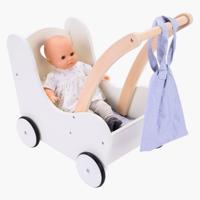 Houten Poppenloopwagen Grijs/Wit Houten Poppenloopwagen Grijs/Wit