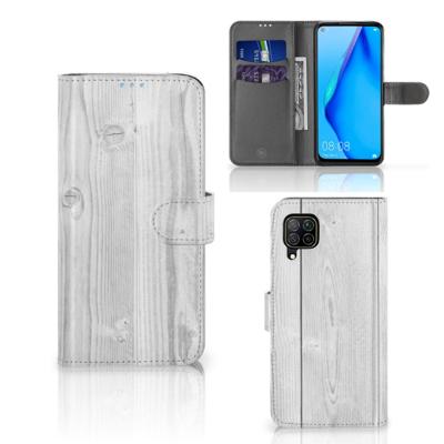 Huawei P40 Lite | Book Style Case | White Wood