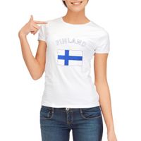 T-shirt met vlag Finse print voor dames - thumbnail