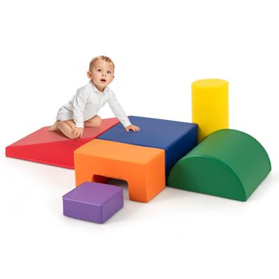 Set van 6 PCS van Schuim Klimblokken voor Kinderen voor Binnen Klimmen en Exploratie Activiteiten PU-Hoes Kleurrijk