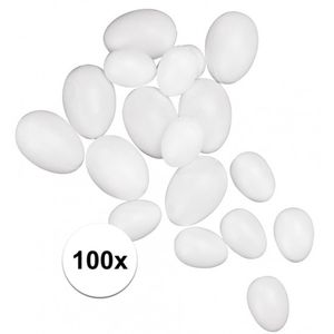 100x Plastic eieren wit 4,5 cm