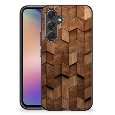 Houten Print Telefoonhoesje voor Samsung Galaxy A54 Wooden Cubes