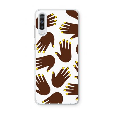 Hands dark: Samsung Galaxy A70 Transparant Hoesje