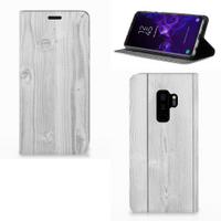 Samsung Galaxy S9 Plus Book Wallet Case White Wood