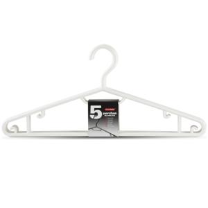 PlasticForte Kledinghangers - 5x - wit - kunststof - 40 cm - kleerhangers