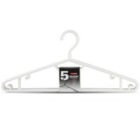 PlasticForte Kledinghangers - 5x - wit - kunststof - 40 cm - kleerhangers - thumbnail