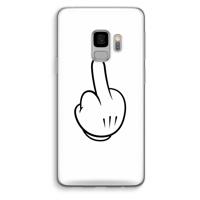 Middle finger white: Samsung Galaxy S9 Transparant Hoesje - thumbnail