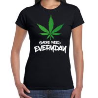 Smoke weed everyday / drugs fun t-shirt zwart voor dames